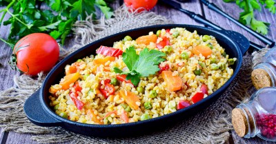 Булгур с болгарским перцем и сыром