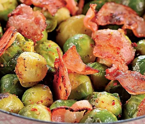 Брюссельская капуста с беконом