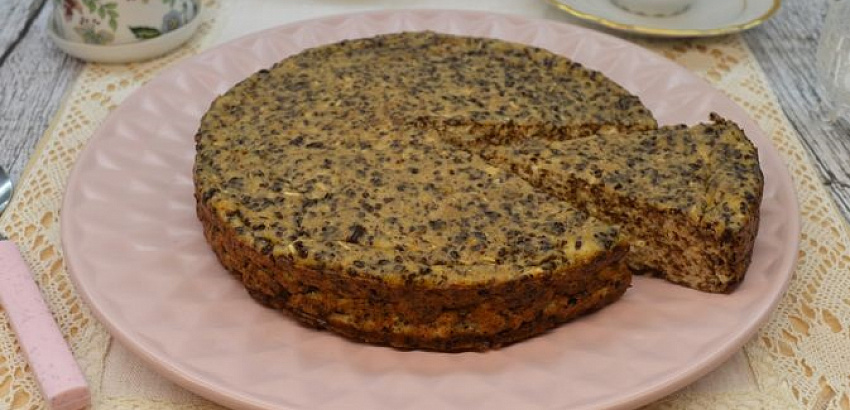 Творожная запеканка с тёртым шоколадом (без муки)