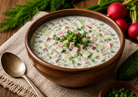 Лёгкая окрошка на кефире